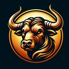 Bull logo design isolated on simple background 