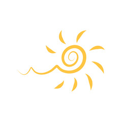 hand drawn cartoon sun