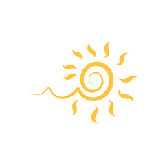 hand drawn cartoon sun