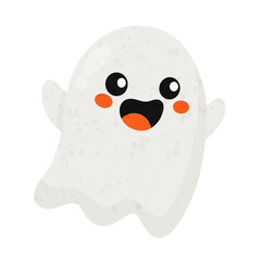 Cute ghost cartoon character icon.