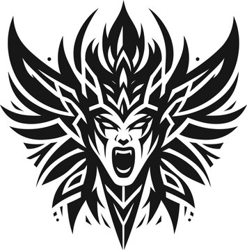 recommend clip art: modern tribal tattoo valkyrie, abstract line art, minimalist contour. Vector