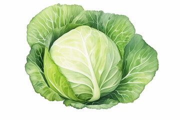 Fototapeta premium Watercolor cabbage isolated on white background