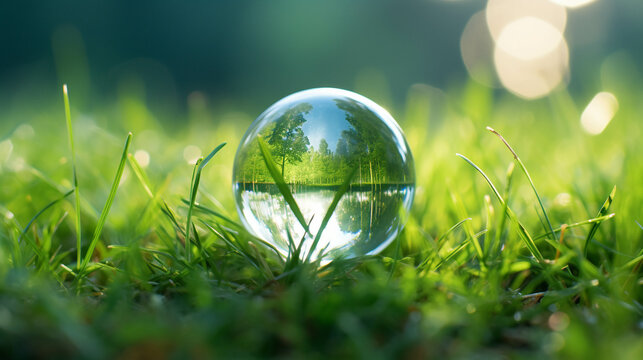 globe in grass  high definition(hd) photographic creative image