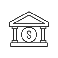 public bank building outline icon pixel perfect for website or mobile app