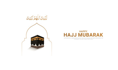 Al Hajj Mubarak Creative design for social media post.