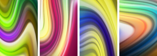 Liquid color waves poster set for wallpaper, business card, cover, poster, banner, brochure, header, website