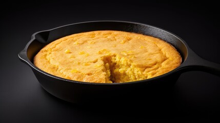 Cottage cheese pie in a cast-iron pan on a wooden table