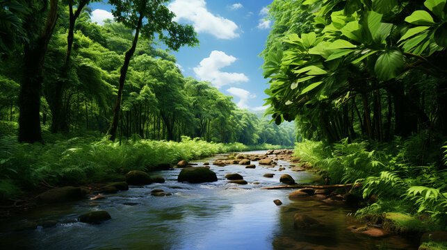 river in the woods  high definition(hd) photographic creative image