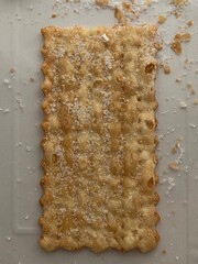 slice of crostolo on a wooden board - 732945005