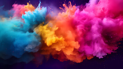 Happy Holi festival concept in India, colorful powder background