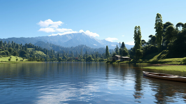 lake in the mountains  high definition(hd) photographic creative image