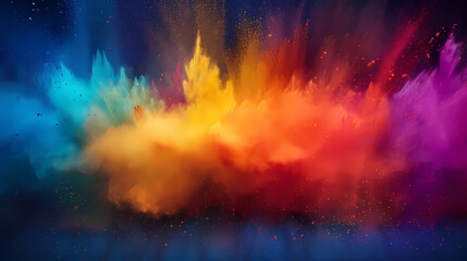 Happy Holi festival concept in India, colorful powder background