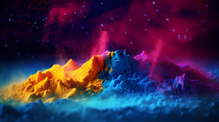 Happy Holi festival concept in India, colorful powder background