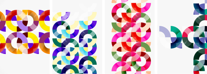 Set of circle lines poster backgrounds. Vector illustration For Wallpaper, Banner, Background, Card, Book Illustration, landing page