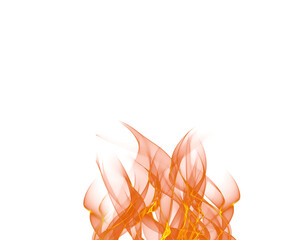 Transparent fire flames and sparks on transparent background. For used on dark illustrations. Transparency fire only in PNG format