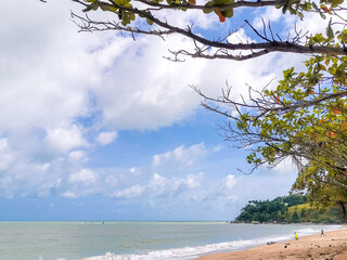 Landscape of Plai dam beach,located in Khanom district,Nakorn sri thammarat province in Thailand