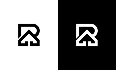 RA initials monoline logo design vector