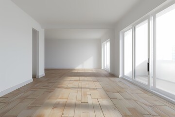 Fototapeta premium Empty room interior design mockup - Generative ai