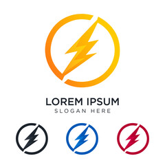 creative lightning logo  thunder concept logo design template