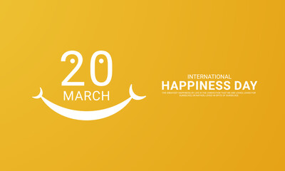 World Happiness Day. international day of happiness creative Design for social media post. - obrazy, fototapety, plakaty