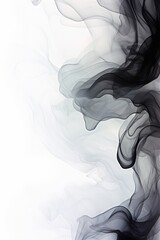 Abstract black smoke on white background. Fantasy fractal texture. Digital art.