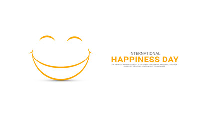 World Happiness Day. international day of happiness creative Design for social media post.