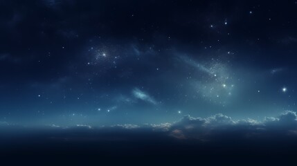 Starry Night Sky With Clouds Overhead