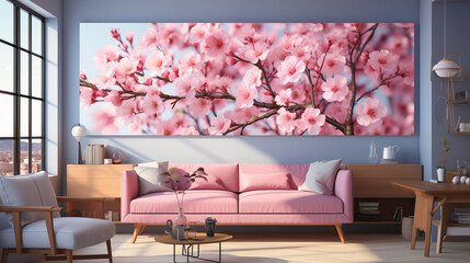 display of cherry blossom design interior concept