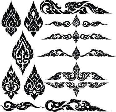 Motifs and other decorative elements are employed in Thai art silhouettes as decorations
