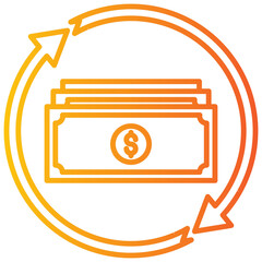 accounting icon garis gradasi