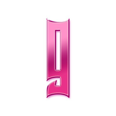 3D Pink Metallic Chrome Alphabet G