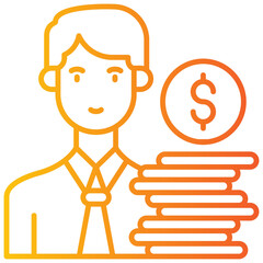 accounting icon garis gradasi