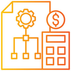 accounting icon garis gradasi