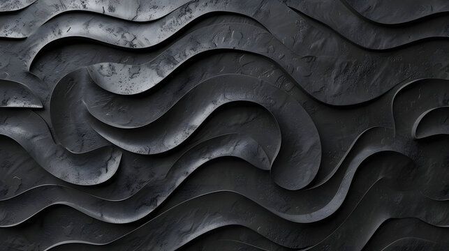 black and white concreet waves background