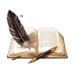 Hand written literary work on pages png