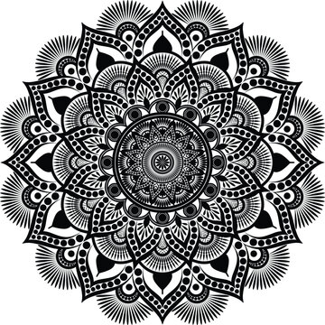 Beautiful floral pattern mandala art isolated on a white background, decoration element for meditation poster, yoga, banner, henna, invitation, cover page, design element mandala art, vector art