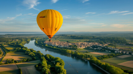 Fototapeta premium Hot air balloon in flight.