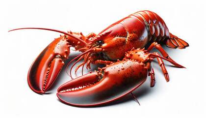 Cooked Whole Lobster Isolated on a white background