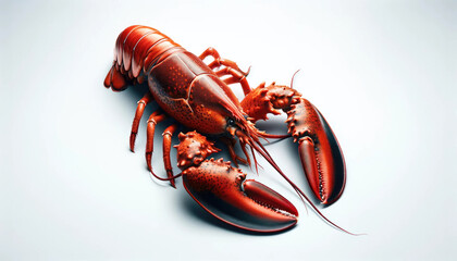 Cooked Whole Lobster Isolated on a white background
