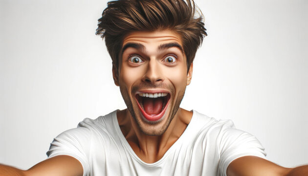 happy young man - Happy mood and expression