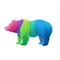 Naklejka premium Bear design gradient logo colorful new style