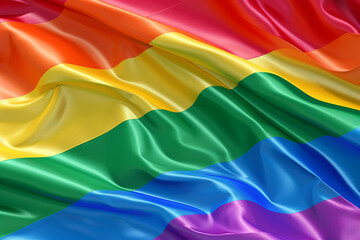 waving rainbow flag / 虹色の旗