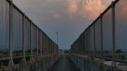 city bridge at sunset