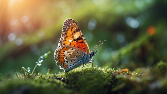 "Ultra-Detailed Masterpiece: Professional 3D Macro Photograph of a Dew-Kissed Butterfly at Sunrise"





