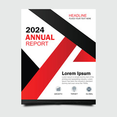 Abstract annual report red and black brochure template