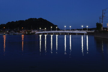 夕照橋(横浜市金沢区) 付近の夏の夜景