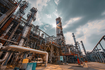 Oil​ refinery​ and​ plant and tower column of Petrochemistry industry