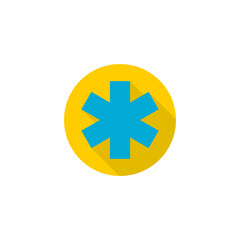 Emergency medical symbol icon isolated on transparent background