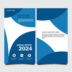 Brochure template design vector. Modern design with abstract and blue shapes can be use for leaflet, book, poster, flyer, catalogue in A4 size