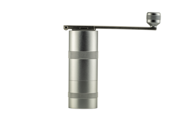 Hand coffee grinder on white background